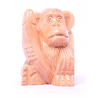 Wooden Monkey, Hand Made From Hibiscus Wood