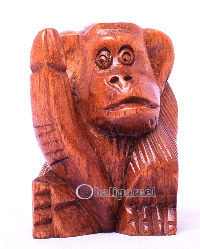 Wooden Monkey, Hand Made From Hibiscus Wood