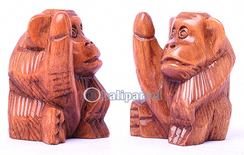 Wooden Monkey, Hand Made From Hibiscus Wood