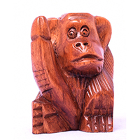Wooden Monkey, Hand Made From Hibiscus Wood