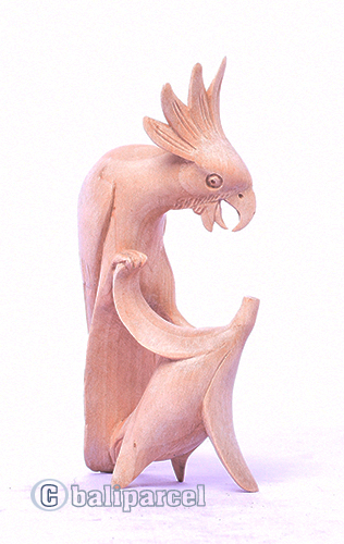 Wooden Bird, Handmade From Hibiscus Wood With Natural Polished