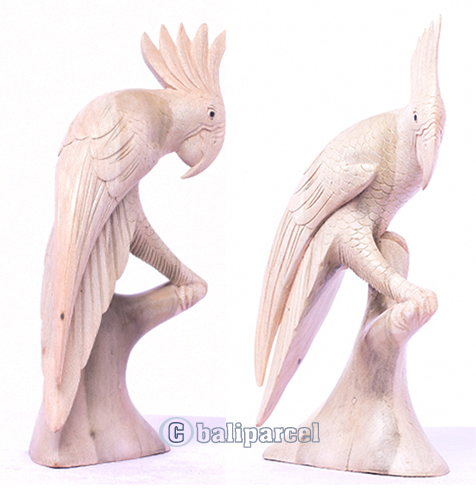 Wooden Bird, Handmade From Hibiscus Wood With Natural Polished