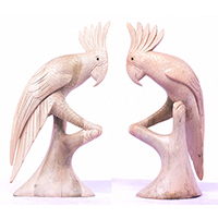 Wooden Bird, Handmade From Hibiscus Wood With Natural Polished
