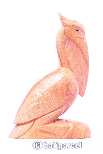 Wooden Flamingo Handmade From Hibiscus Wood With Natural Polished
