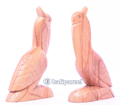 Wooden Flamingo Handmade From Hibiscus Wood With Natural Polished