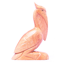 Wooden Flamingo Handmade From Hibiscus Wood With Natural Polished