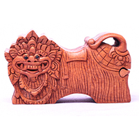 Wooden Box With Barong Shape, Hand Made From Suar Wood