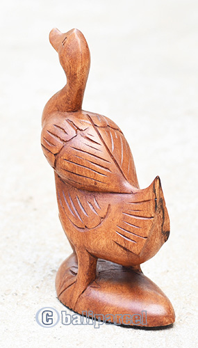Wooden Duck With Baby, Hand Carved From Waru Wood