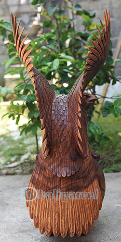 Wooden Eagle With World Handmade From Suar Wood