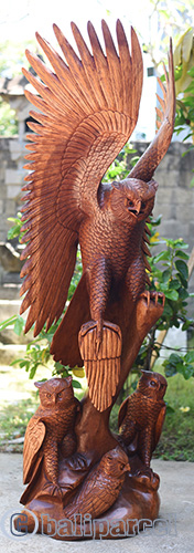 Wooden Owl, Handmade From Suar Wood