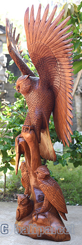 Wooden Owl, Handmade From Suar Wood