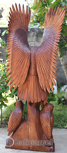 Wooden Owl, Handmade From Suar Wood