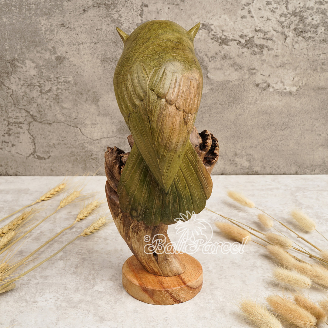 Wooden Owl, Handmade From Hibiscus Wood