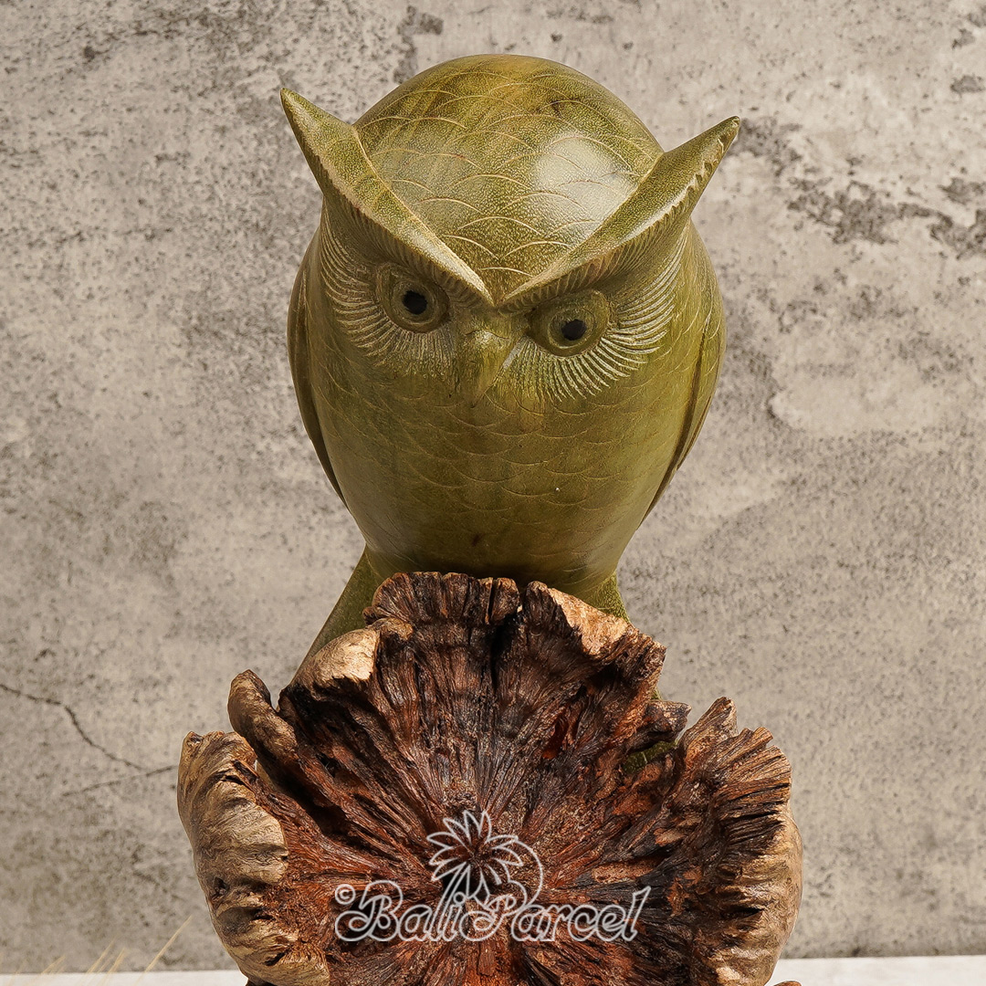 Wooden Owl, Handmade From Hibiscus Wood