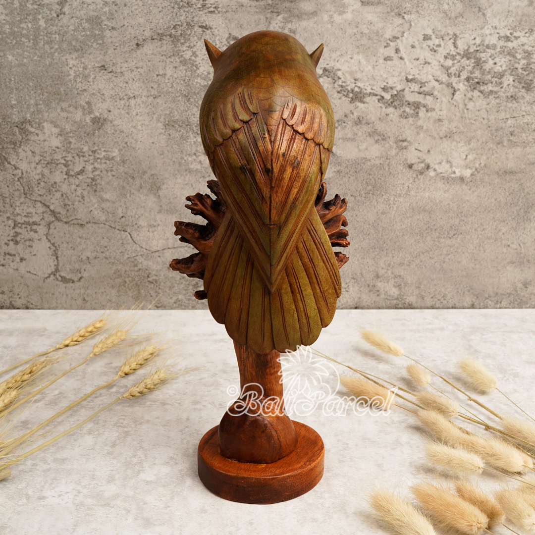 Wooden Owl, Handmade From Hibiscus Wood