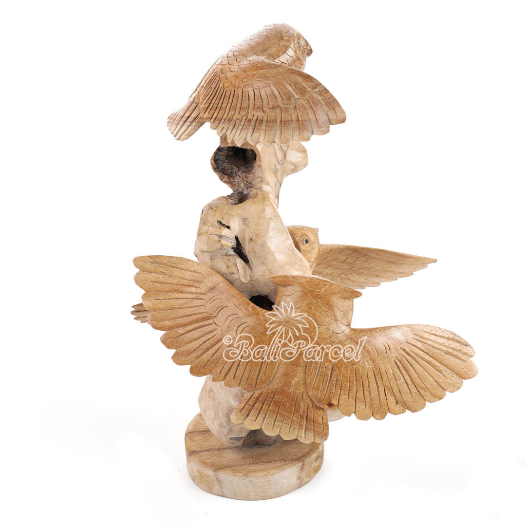 Wooden Owl, Handmade From Hibiscus Wood