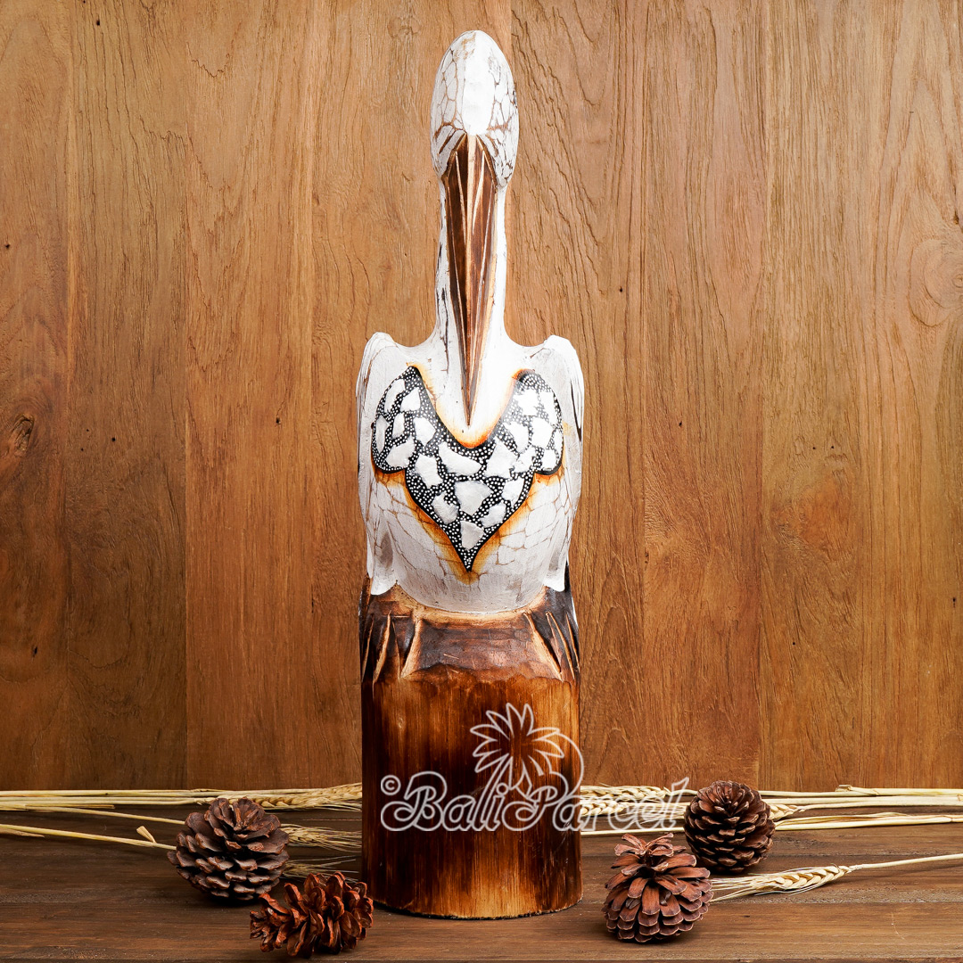 Wooden Pelican, Handmade From Hibiscus Wood