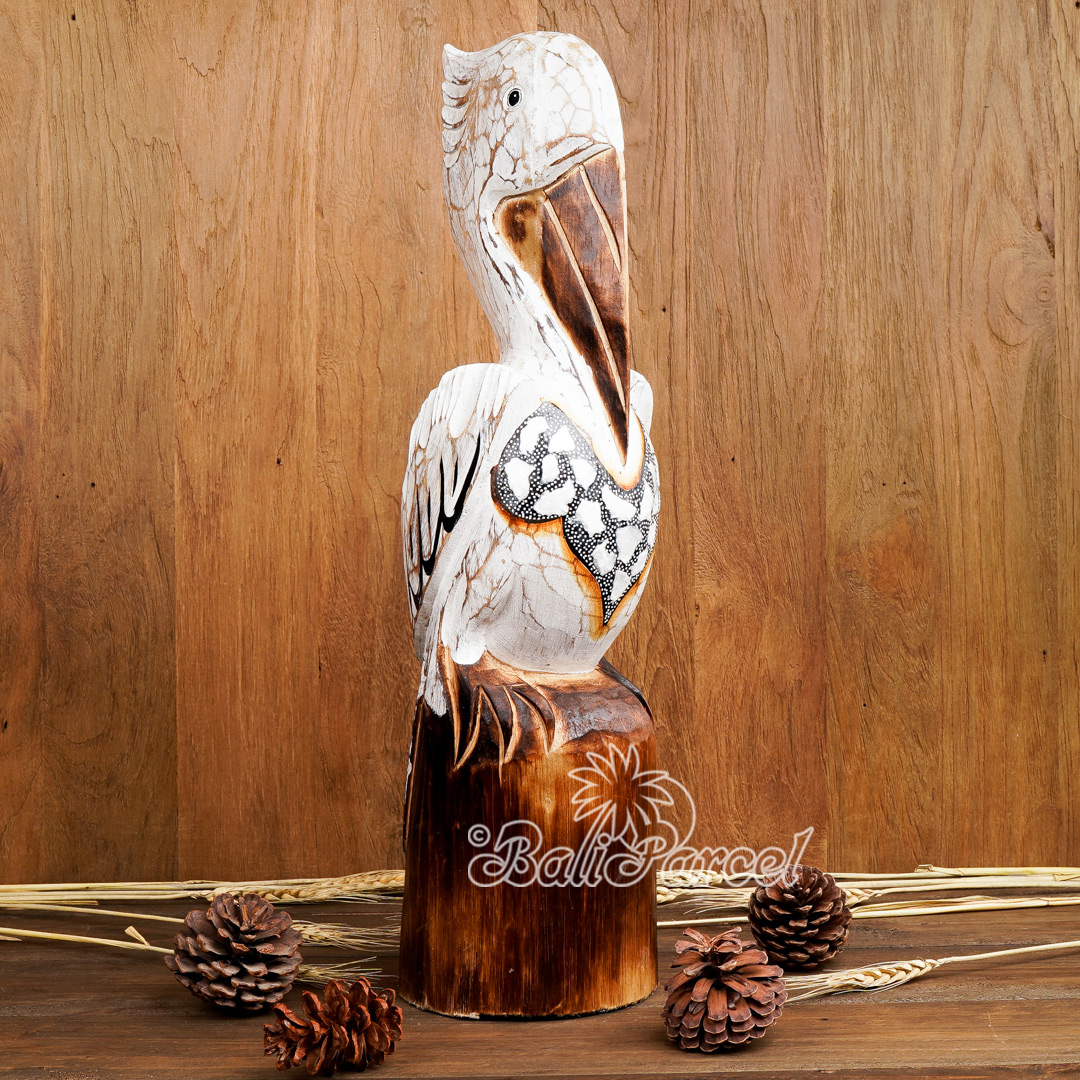 Wooden Pelican, Handmade From Hibiscus Wood