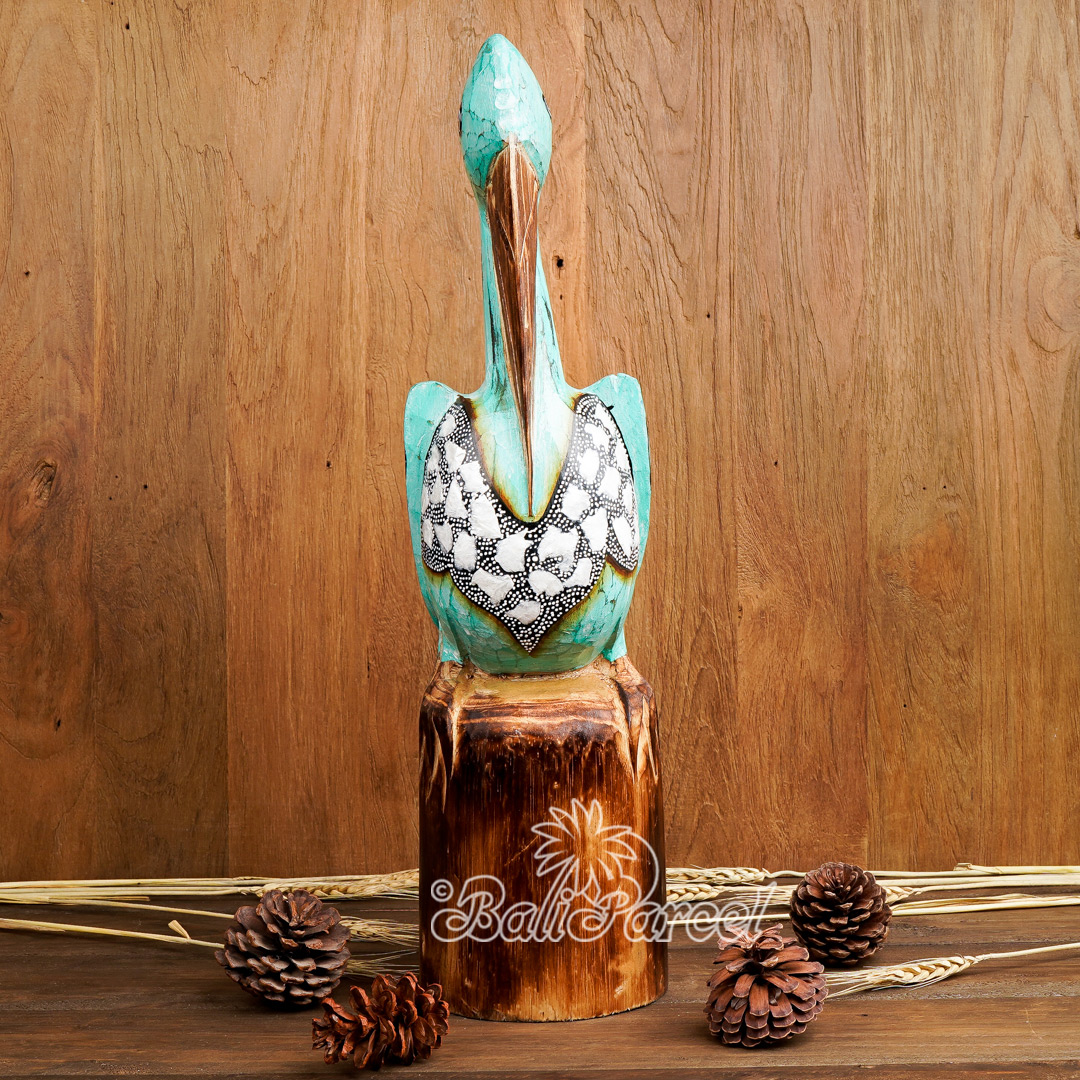 Wooden Pelican, Handmade From Hibiscus Wood