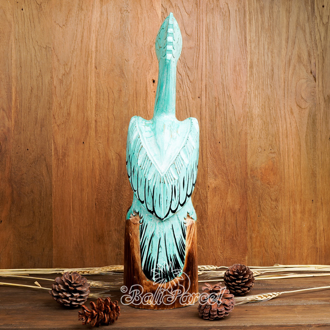 Wooden Pelican, Handmade From Hibiscus Wood