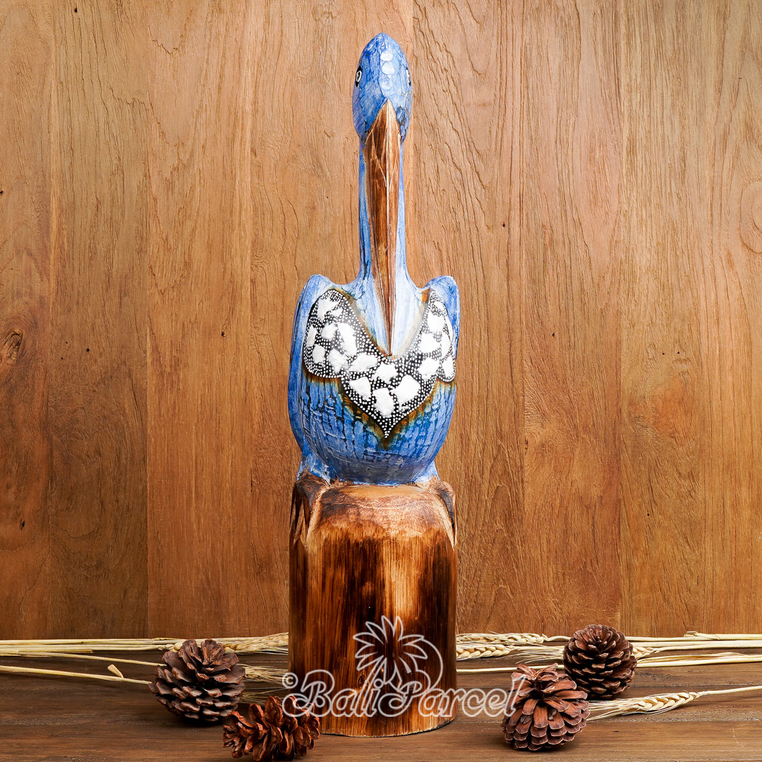 Wooden Pelican, Handmade From Hibiscus Wood