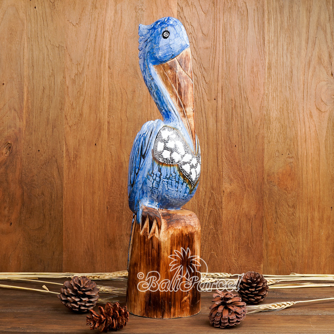 Wooden Pelican, Handmade From Hibiscus Wood