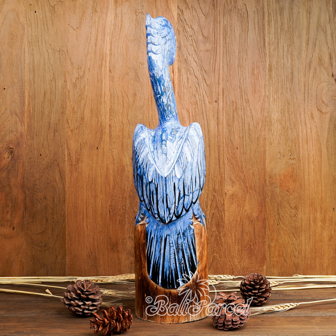 Wooden Pelican, Handmade From Hibiscus Wood