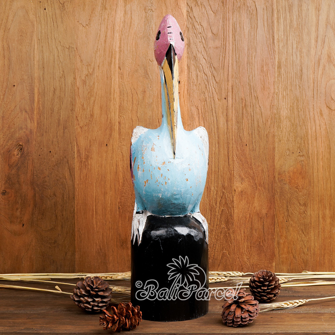 Wooden Pelican, Handmade From Hibiscus Wood