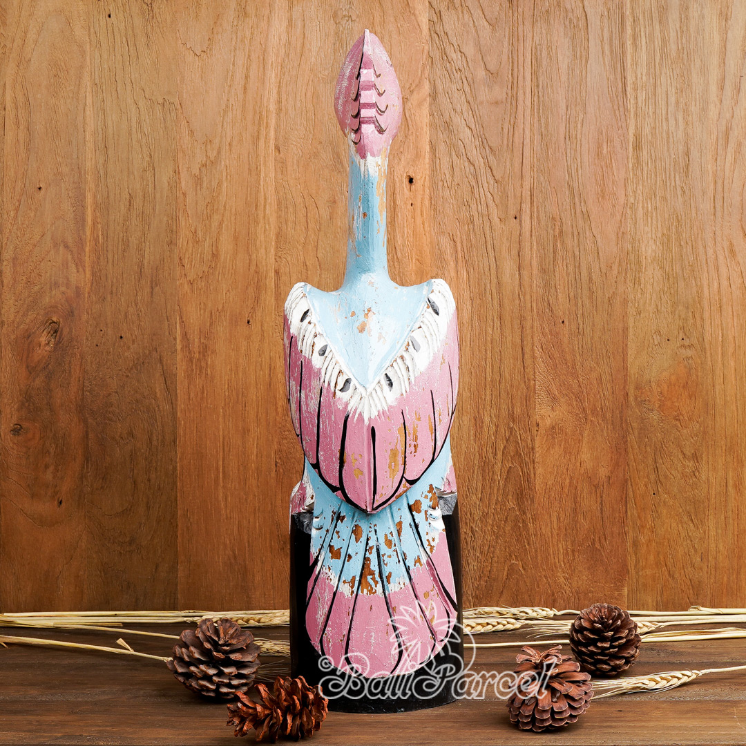 Wooden Pelican, Handmade From Hibiscus Wood