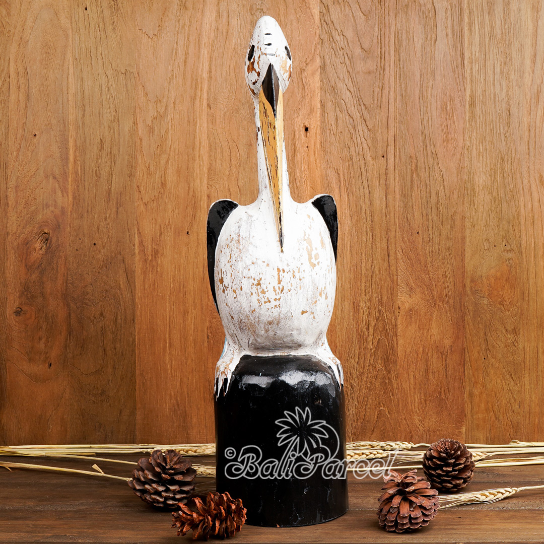 Wooden Pelican, Handmade From Hibiscus Wood