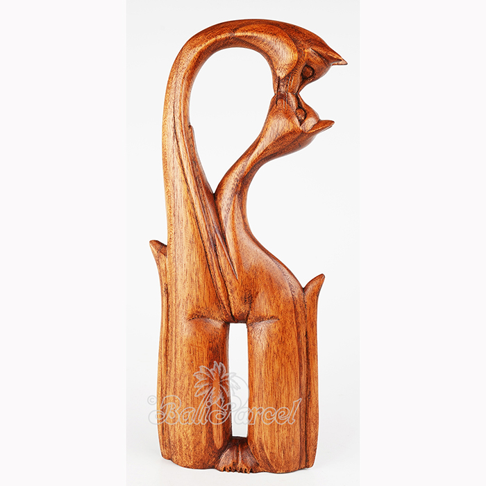 Wooden Cat, Handmade From Hibiscus Wood