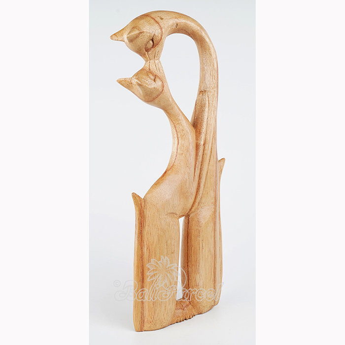 Wooden Cat, Handmade From Hibiscus Wood