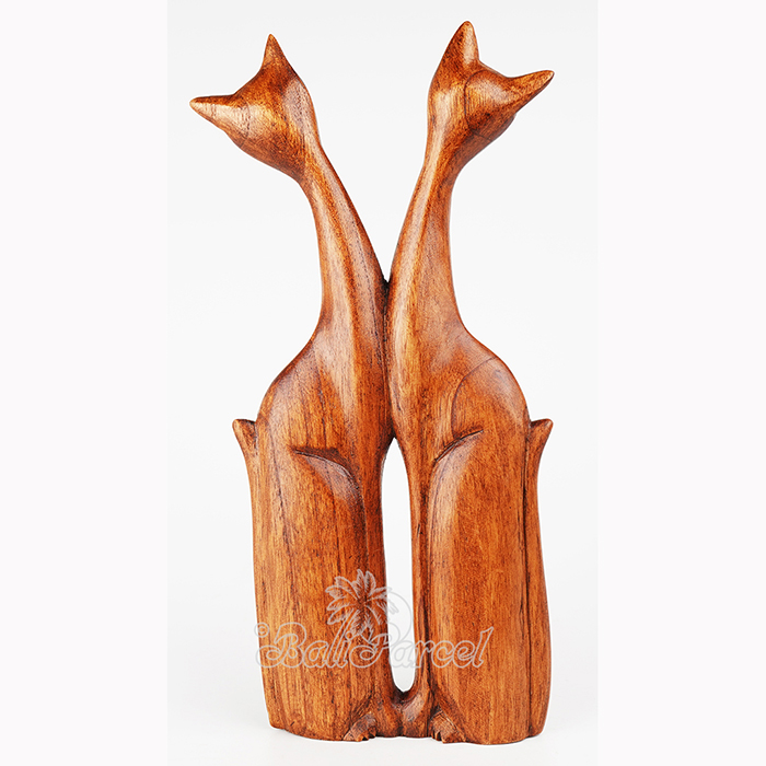 Wooden Cat, Handmade From Hibiscus Wood
