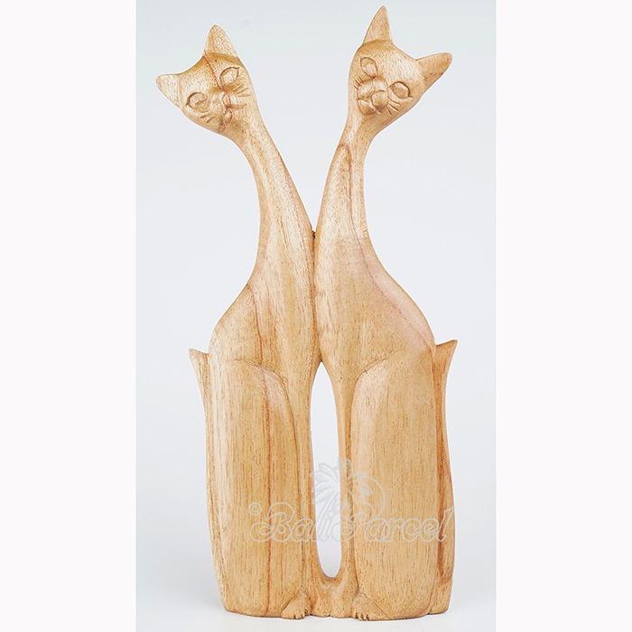 Wooden Cat, Handmade From Hibiscus Wood