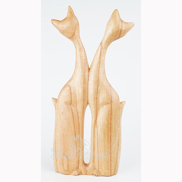 Wooden Cat, Handmade From Hibiscus Wood