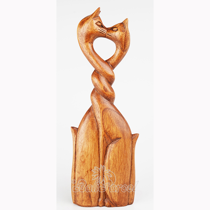 Wooden Cat, Handmade From Hibiscus Wood