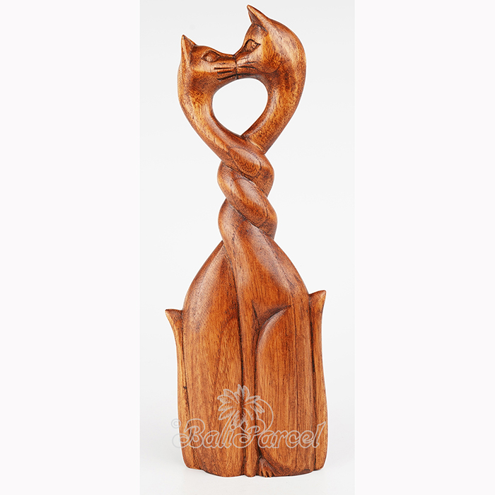 Wooden Cat, Handmade From Hibiscus Wood