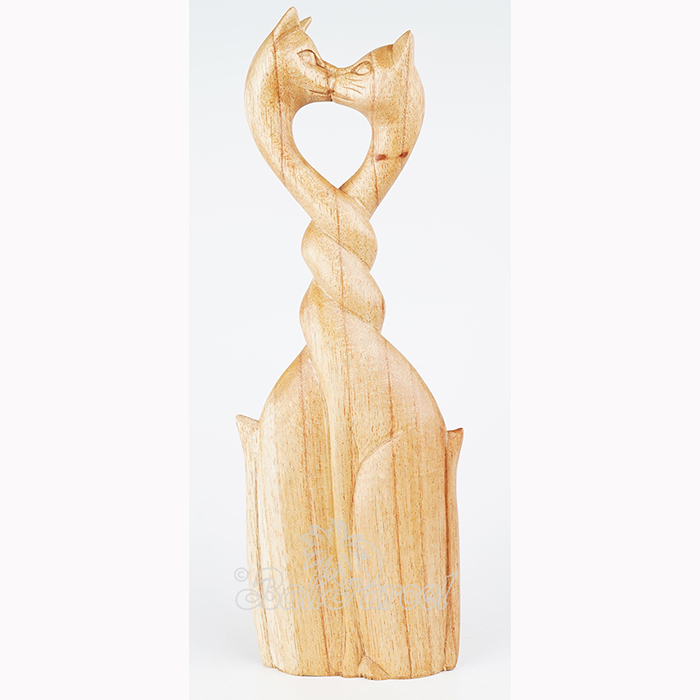 Wooden Cat, Handmade From Hibiscus Wood