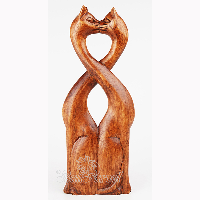 Wooden Cat, Handmade From Hibiscus Wood