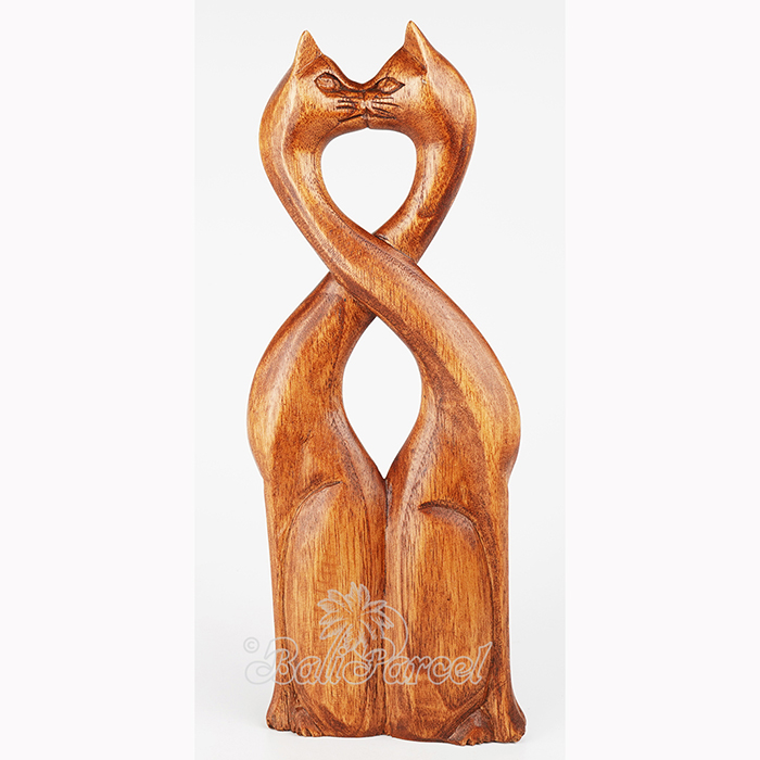 Wooden Cat, Handmade From Hibiscus Wood