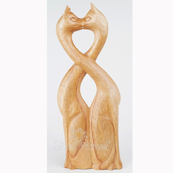 Wooden Cat, Handmade From Hibiscus Wood