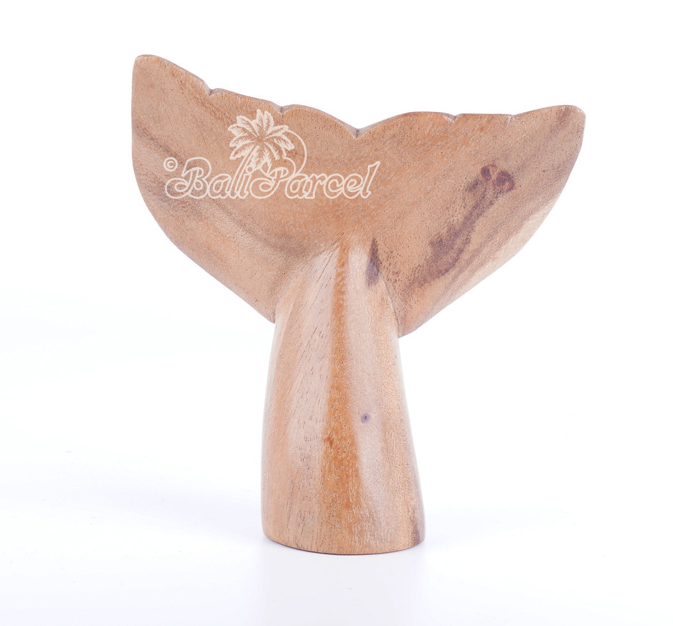 Wooden Dolphins Tail, Handmade From Suar Wood