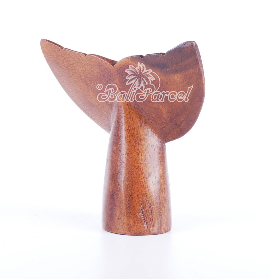 Wooden Dolphins Tail, Handmade From Suar Wood