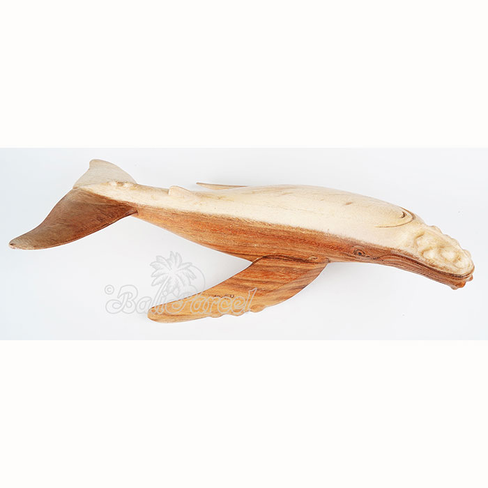 Wooden Whale, Handmade From Suar Wood