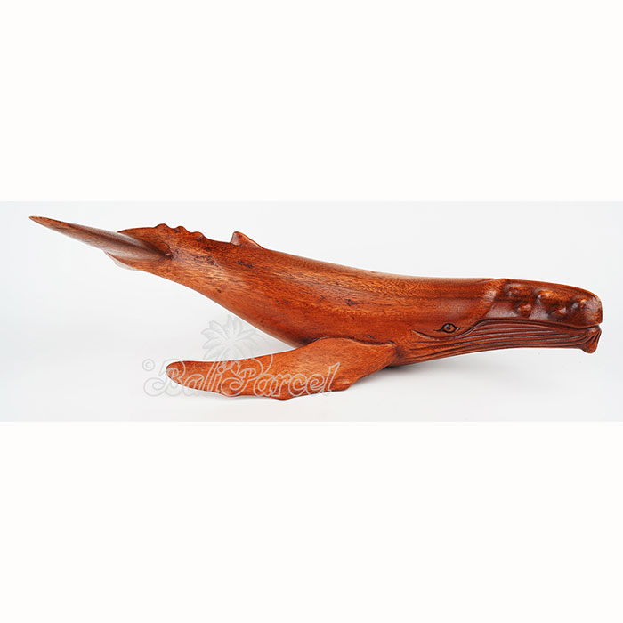 Wooden Whale, Handmade From Suar Wood