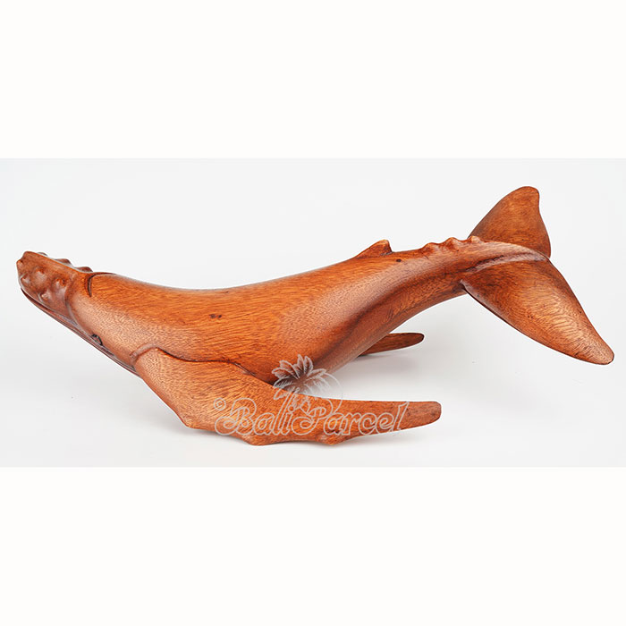 Wooden Whale, Handmade From Suar Wood
