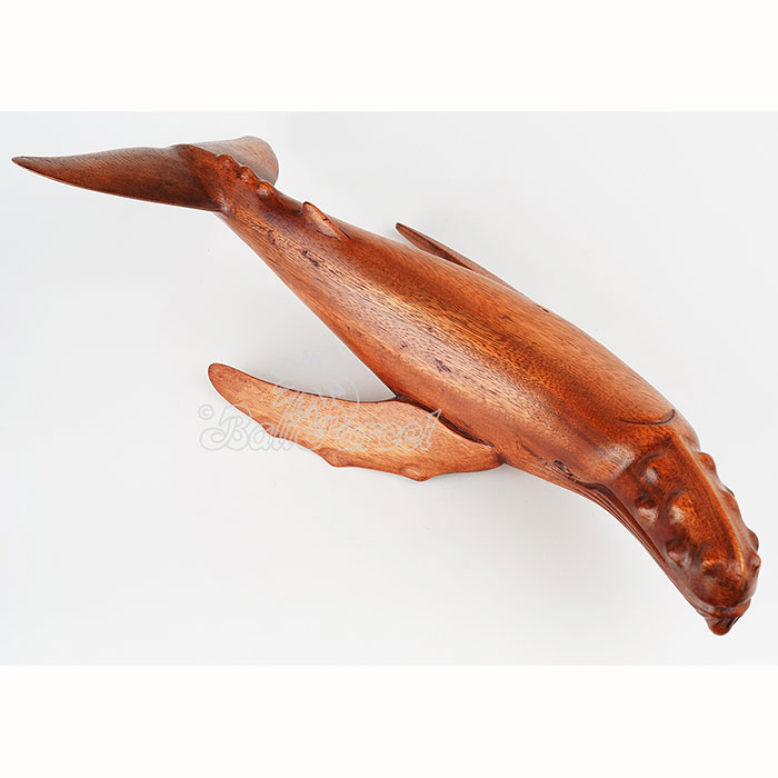 Wooden Whale, Handmade From Suar Wood