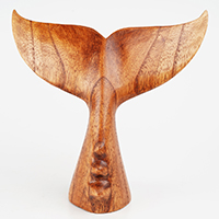 Wooden Whale Tail, Handmade From Hibiscus Wood