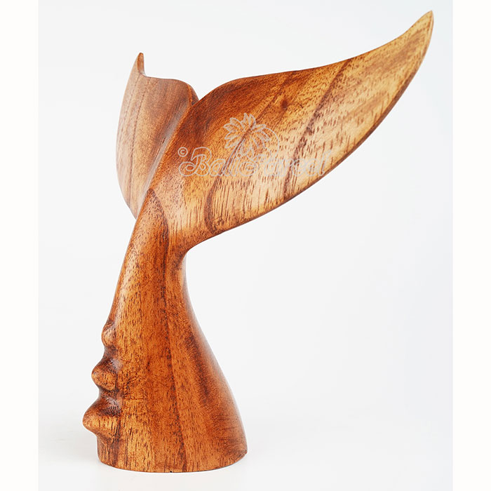 Wooden Whale Tail, Handmade From Hibiscus Wood