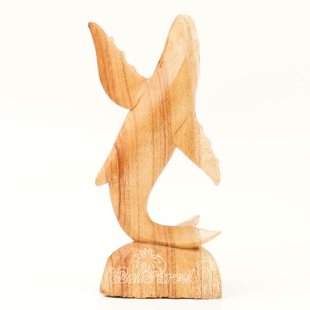 Wooden Whale Standing, Hand Made From Albesia Wood
